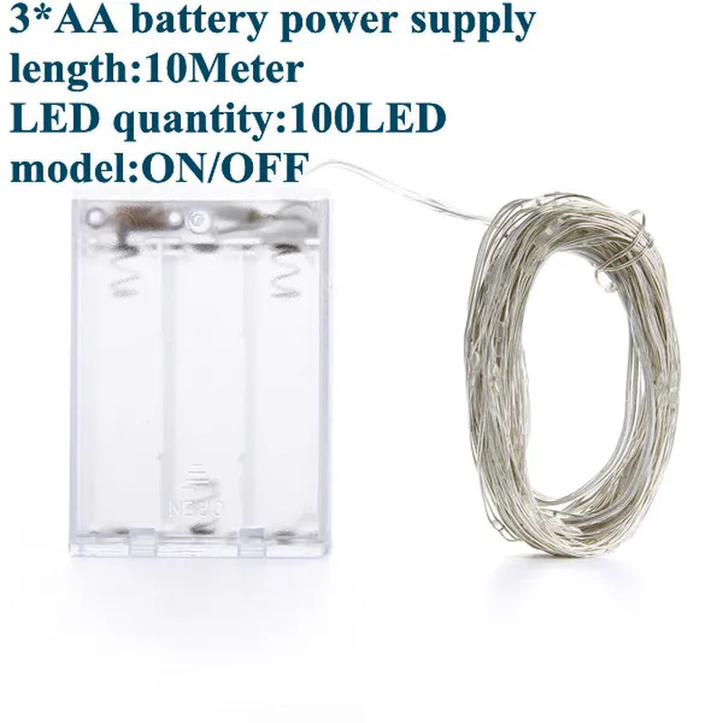 Fairy Lights Led Garland Holiday String Light Wire DIY 2M 10M USB Battery Powered Outdoor Cooper Christmas Wedding Party Decor