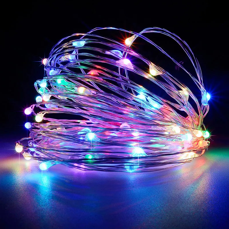 Fairy Lights Led Garland Holiday String Light Wire DIY 2M 10M USB Battery Powered Outdoor Cooper Christmas Wedding Party Decor