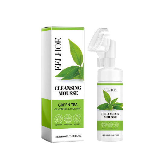 Green Tea Face Cleanser Oil Control Face Cleansing Mousse Remove Blackheads Moisturizing Facewash Foaming Facial Cleanser